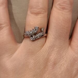 Cubic zirconia stainless steel multi stone ring